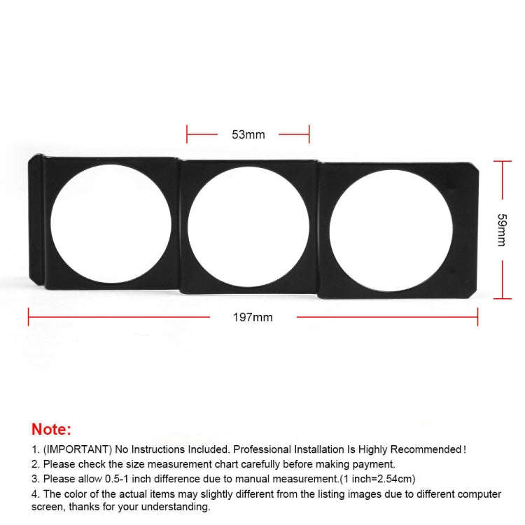 52mm Car Modified Instrument Rack Three-hole Universal Car Radio Card Slot