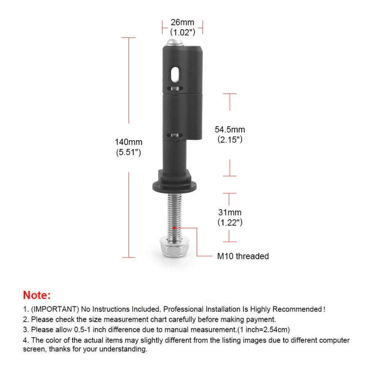 Lockable Anti-Theft Security Mounting Pin Set For MaxTrax MKII(Black)