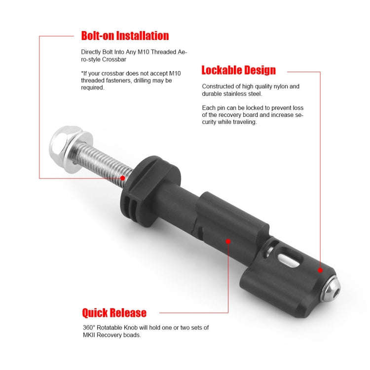 Lockable Anti-Theft Security Mounting Pin Set For MaxTrax MKII(Black)