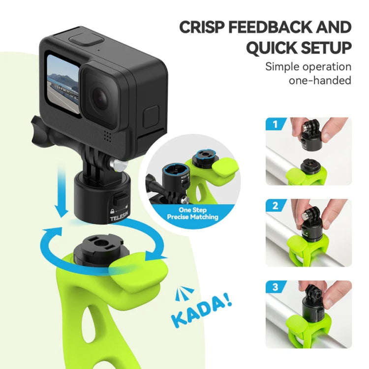 TELESIN TLQ-005 Elastic Quick Release Stand Multi-functional Fixed Silicone Strap Accessories(Grey)
