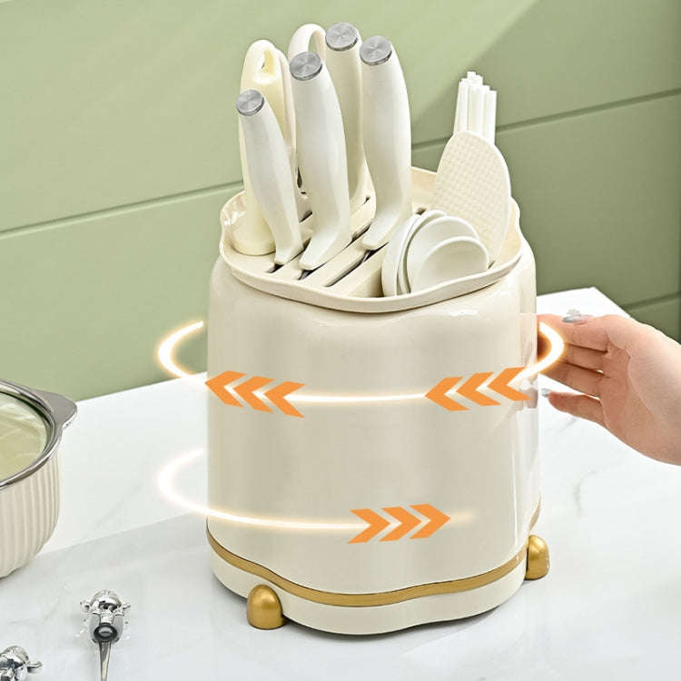 Kitchen Rotating Knife Rack Multi-functional Cutlery Shelf Home All-in-One Chopsticks Storage Rac...