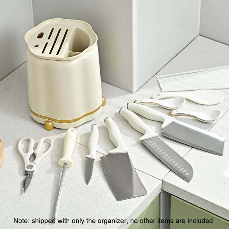 Kitchen Rotating Knife Rack Multi-functional Cutlery Shelf Home All-in-One Chopsticks Storage Rac...