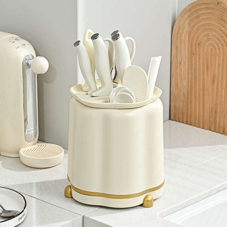 Kitchen Rotating Knife Rack Multi-functional Cutlery Shelf Home All-in-One Chopsticks Storage Rac...
