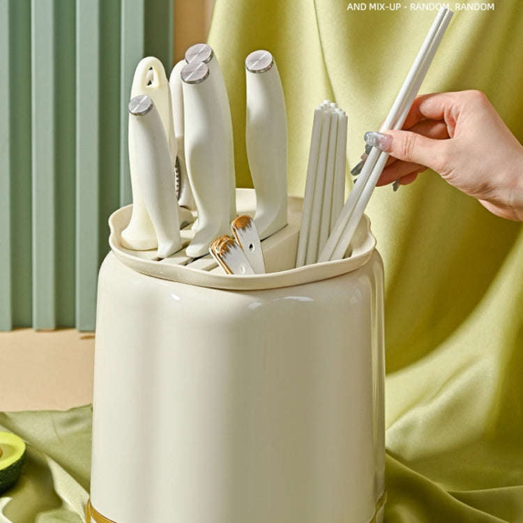 Kitchen Rotating Knife Rack Multi-functional Cutlery Shelf Home All-in-One Chopsticks Storage Rac...