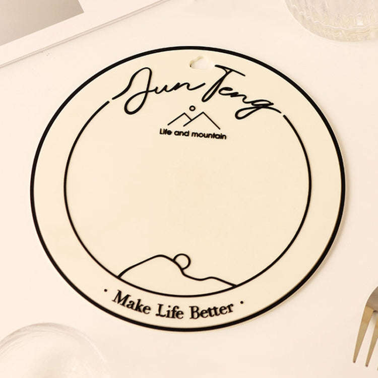 Anti-scald Table Heat Insulation Mat Coaster Simple Lines Greaseproof Non-slip Dinner Plate Pad(S...