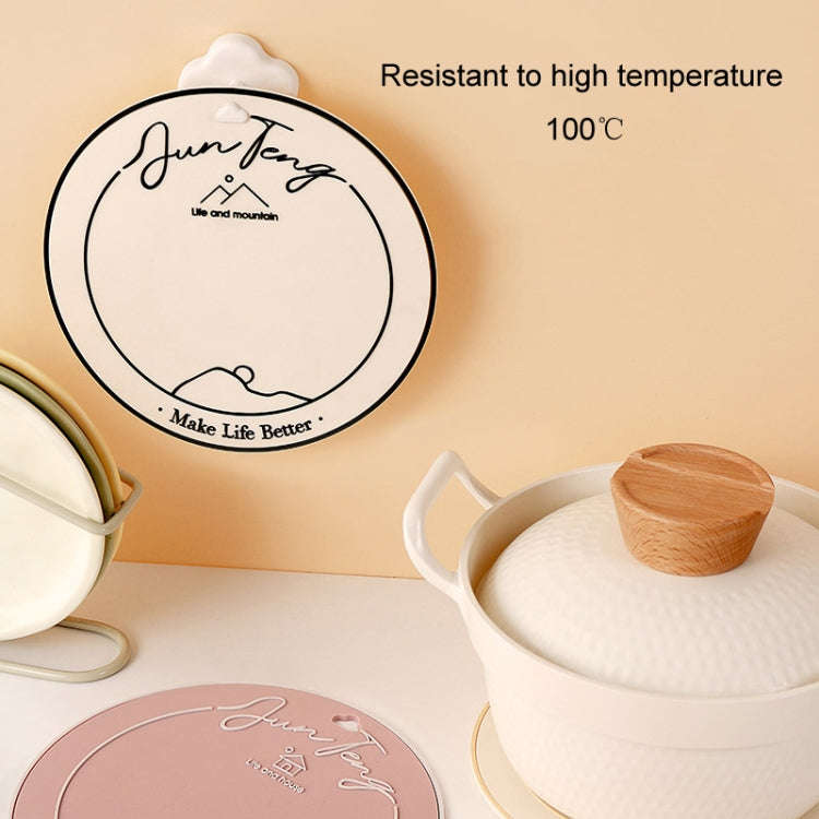 Anti-scald Table Heat Insulation Mat Coaster Simple Lines Greaseproof Non-slip Dinner Plate Pad(C...