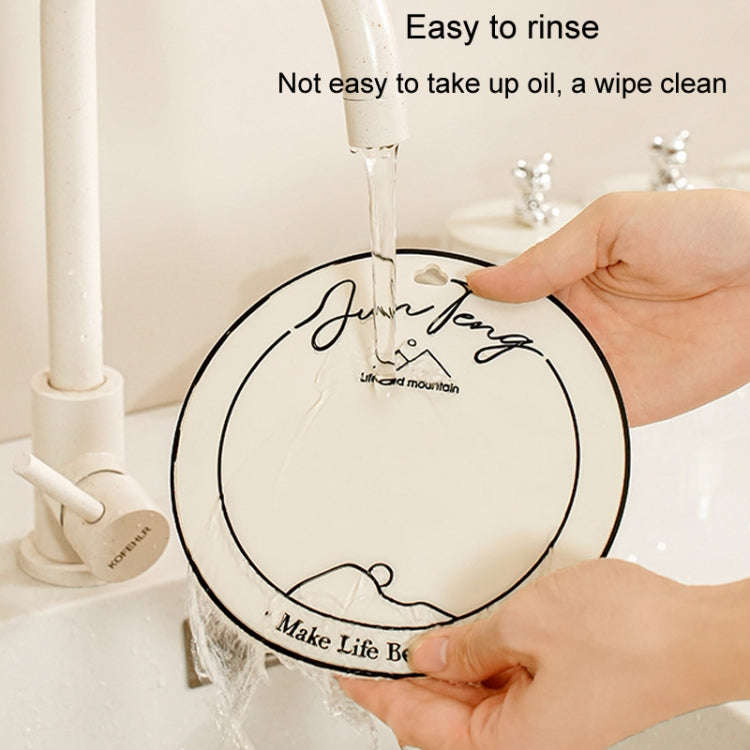 Anti-scald Table Heat Insulation Mat Coaster Simple Lines Greaseproof Non-slip Dinner Plate Pad(C...