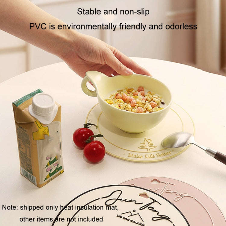 Anti-scald Table Heat Insulation Mat Coaster Simple Lines Greaseproof Non-slip Dinner Plate Pad(S...