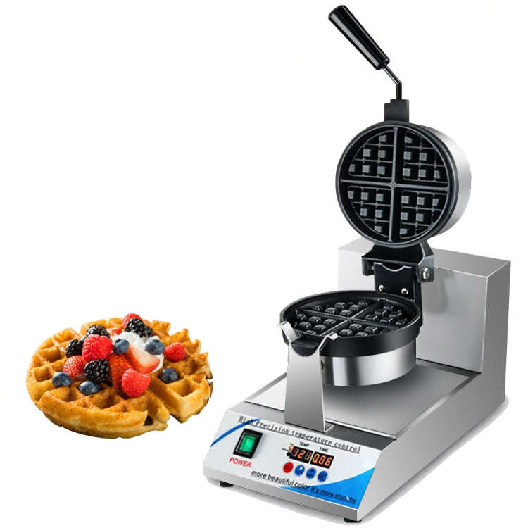1200W  Commercial Waffle Maker Stainless Steel Rotatable Waffle Machine EU Plug