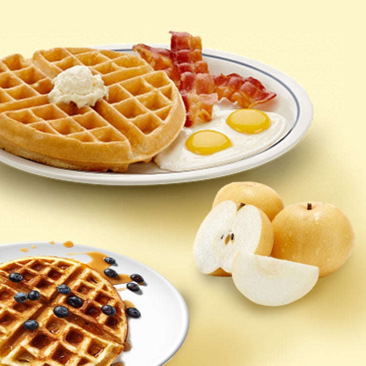 1200W  Commercial Waffle Maker Stainless Steel Rotatable Waffle Machine EU Plug