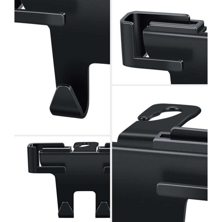 Car Multifunctional Mobile Phone Holder Rear Headrest Storage Hook(Black)