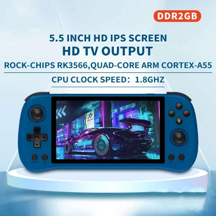 POWKIDDY X55 Game Console 5.5 Inch 1280 X 720 IPS Screen RK3566 Linux System Open-Source Retro Vi...