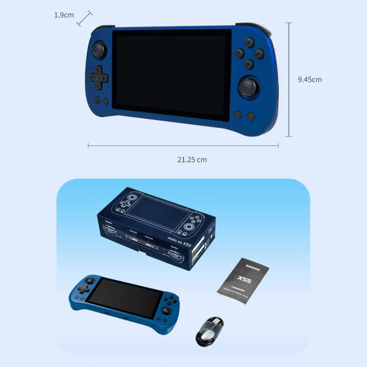 POWKIDDY X55 Game Console 5.5 Inch 1280 X 720 IPS Screen RK3566 Linux System Open-Source Retro Vi...