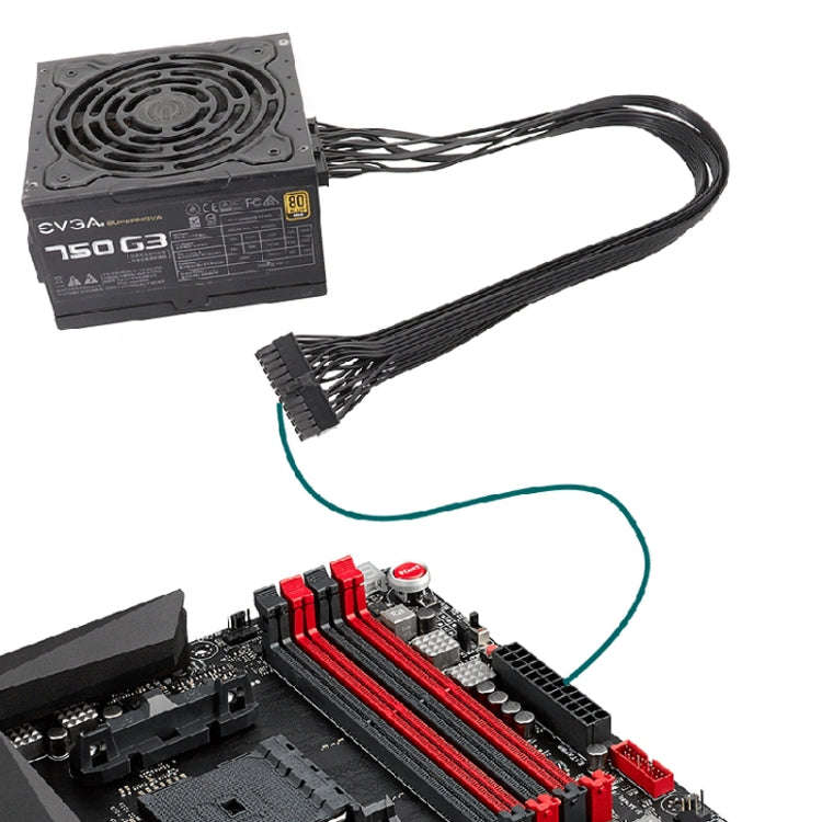 60cm For EVGA 10Pin / 18Pin To 24Pin Flat Cable Module Cable Graphics Card Block Cord
