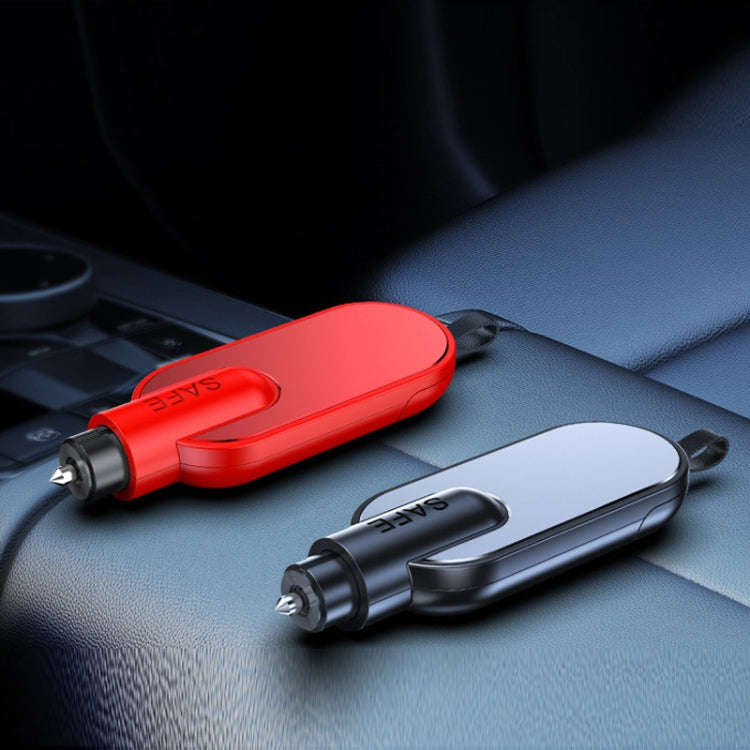 Aluminum Alloy Multifunctional Car Safety Hammer Window Breaker(Black)