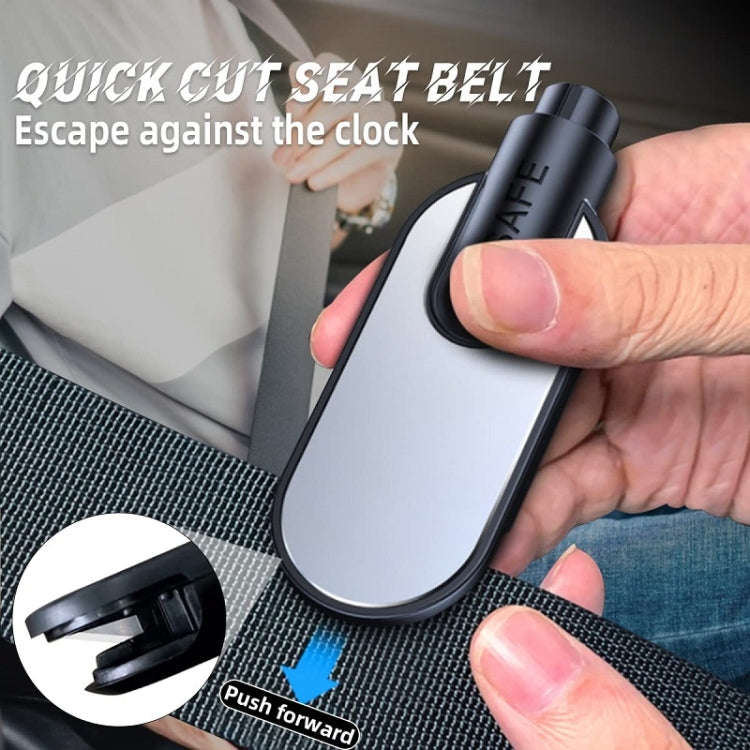 Aluminum Alloy Multifunctional Car Safety Hammer Window Breaker(Black)