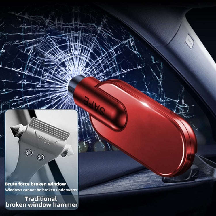 Aluminum Alloy Multifunctional Car Safety Hammer Window Breaker(Red)