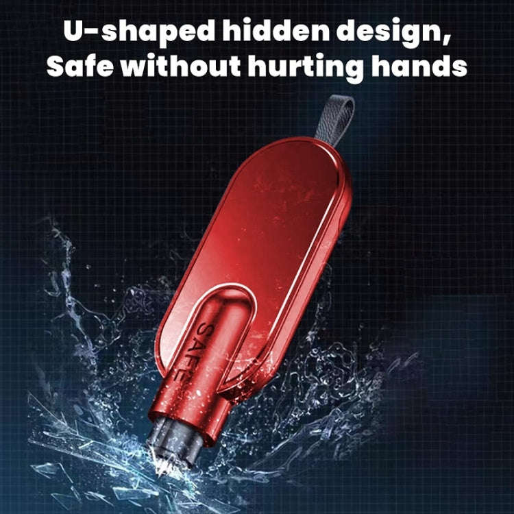 Aluminum Alloy Multifunctional Car Safety Hammer Window Breaker(Red)