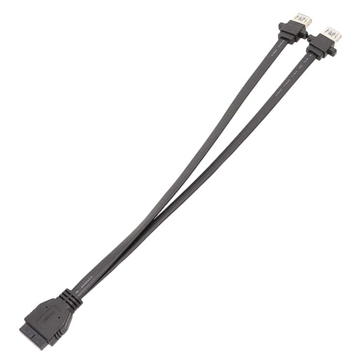 50cm Motherboard USB3.0 Panel Cable Front 19Pin To Dual-Port A Female Data Flat Cable