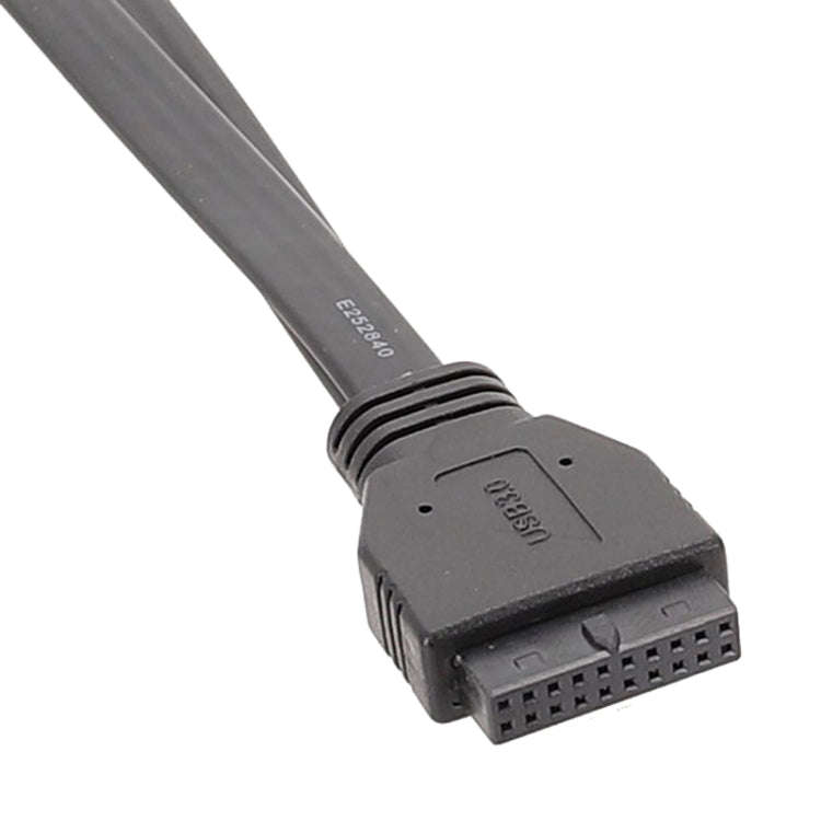 50cm Motherboard USB3.0 Panel Cable Front 19Pin To Dual-Port A Female Data Flat Cable