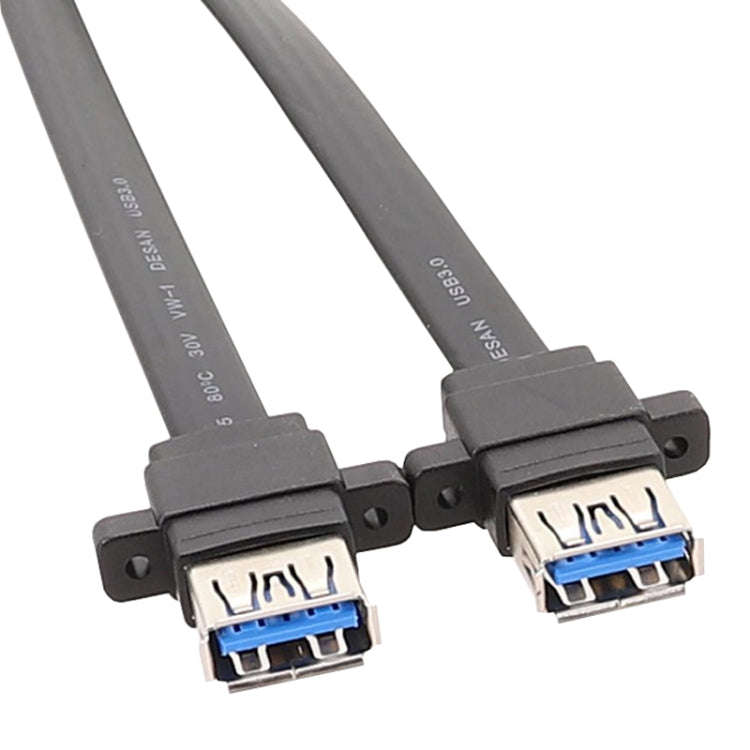 50cm Motherboard USB3.0 Panel Cable Front 19Pin To Dual-Port A Female Data Flat Cable
