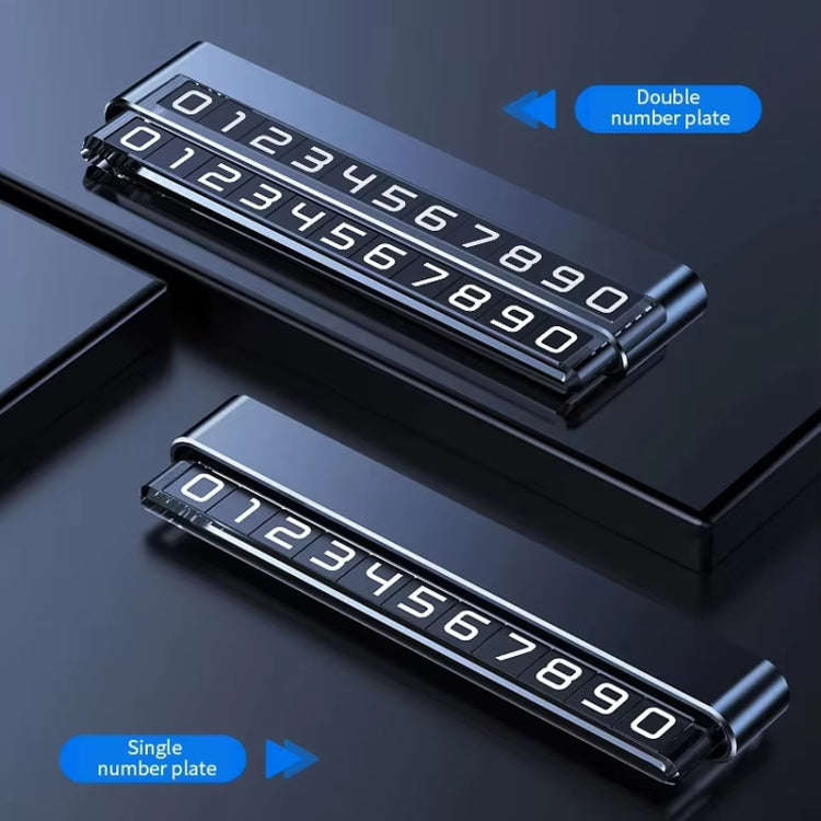 Metal Hidden Temporary Parking Number Plate Ornaments, Color: Dual Number Silver