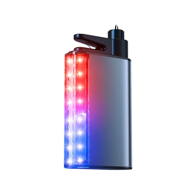 3 In 1 Car Safety Hammer Flashlight Emergency Light With Alarm(Black)