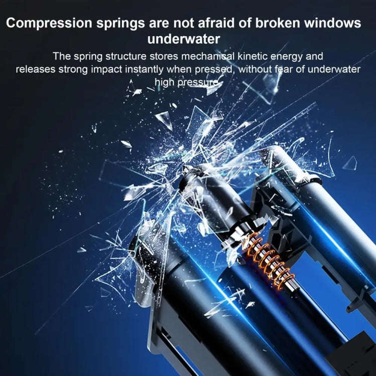 3 In 1 Car Safety Hammer Flashlight Emergency Light With Alarm(Black)