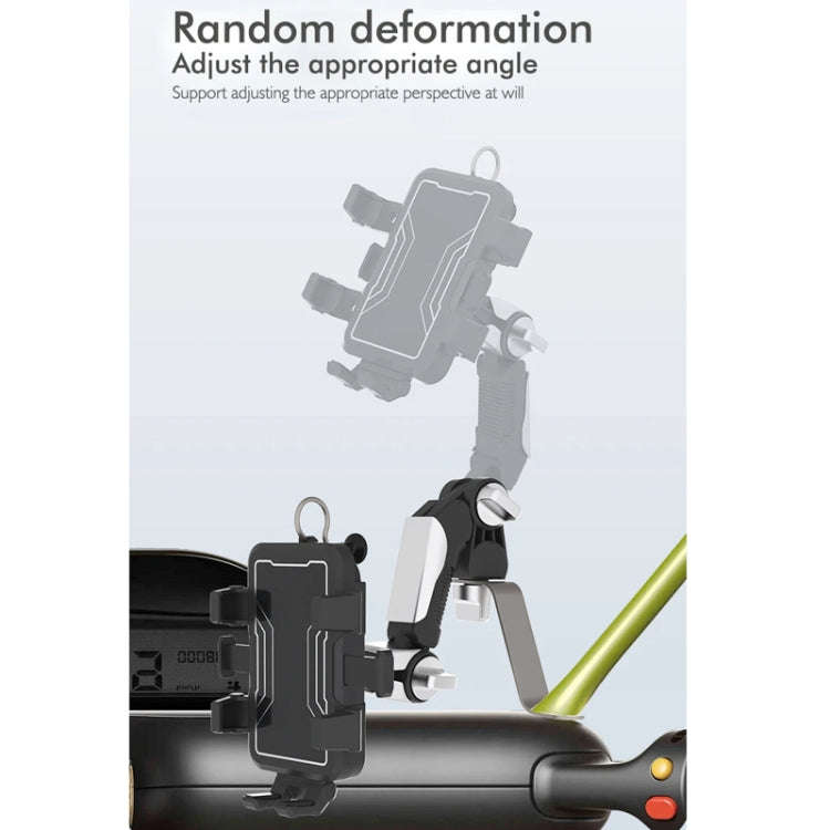 Motorcycle Bicycle Outdoor Cycling Navigation Phone Holder, Style: Rearview Mirror Bracket