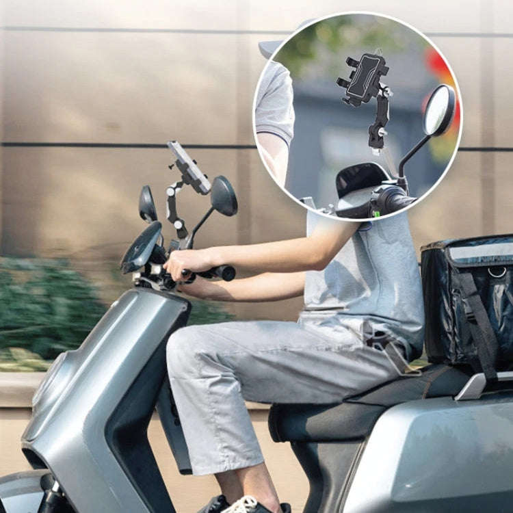 Motorcycle Bicycle Outdoor Cycling Navigation Phone Holder, Style: Rearview Mirror Bracket