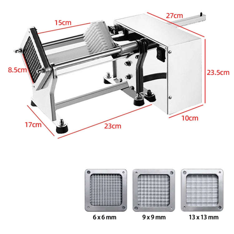 60W Commercial French Fry Cutter Electric Potato Cutter Machine With 3 Blade UK Plug