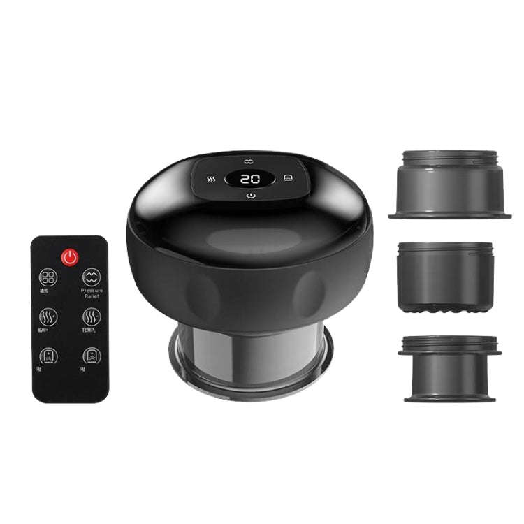 12-speed Remote Control Cupping Therapy Massager Set with 3 Cups(Black)
