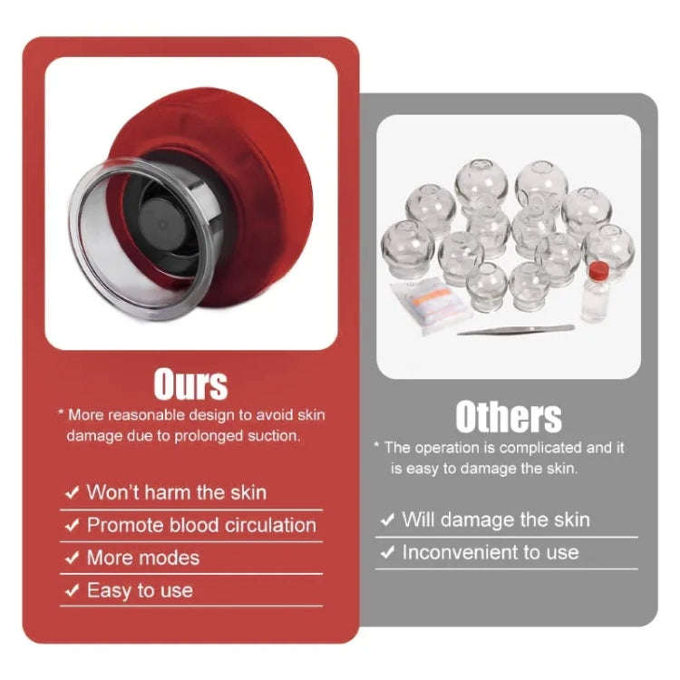 12-speed Remote Control Cupping Therapy Massager Set with 3 Cups(White)