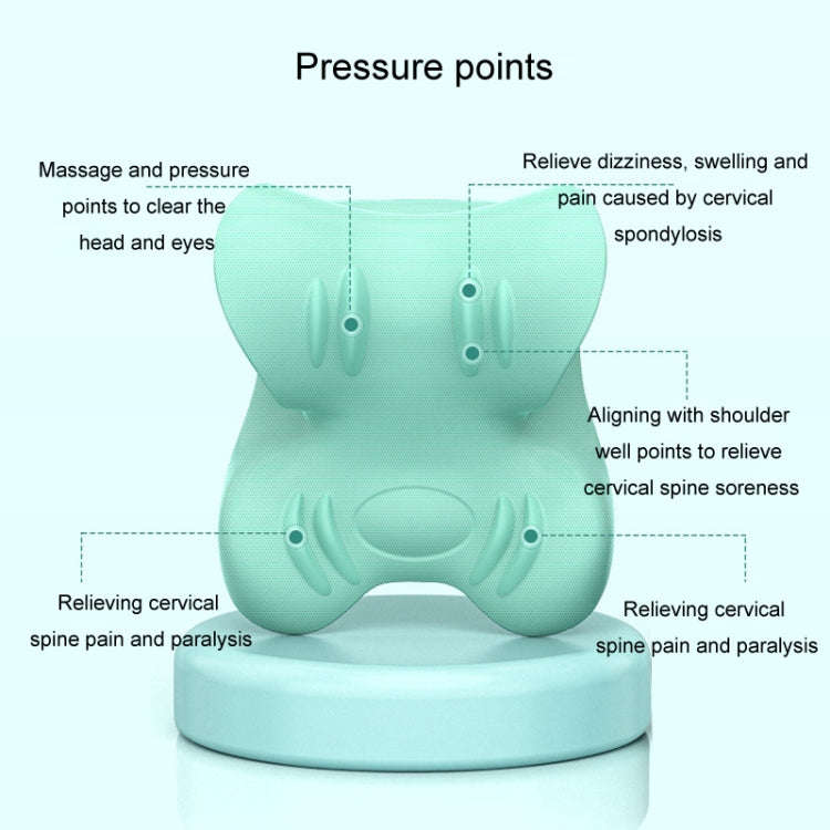 Neck Cervical Massager Cervical Corretor Acupressure C-type Traction Support Massage Pillow(Blue)