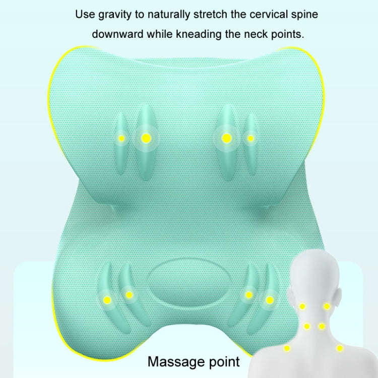 Neck Cervical Massager Cervical Corretor Acupressure C-type Traction Support Massage Pillow(Blue)
