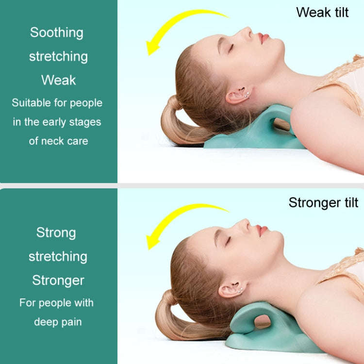 Neck Cervical Massager Cervical Corretor Acupressure C-type Traction Support Massage Pillow(Green)