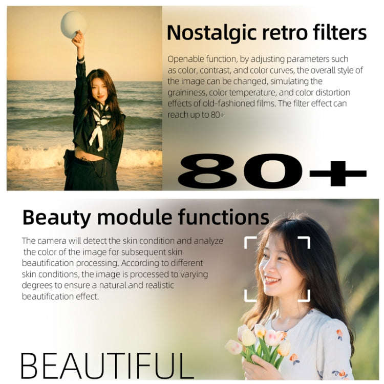 High-Definition CCD Digital Camera 64 Million WiFi Card Camera, Color: White + Headphone Cable