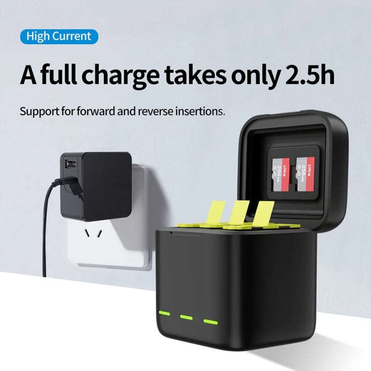 TELESIN GP-BCG-901 Storage Battery Charging Box For GoPro HERO12 Black / HERO11 Black / HERO10 Bl...