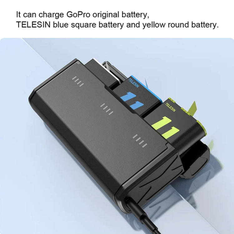 TELESIN GP-HPB-012 Pocket Multifunctional Storage Charging Box For GoPro HERO12 Black / HERO11 Bl...