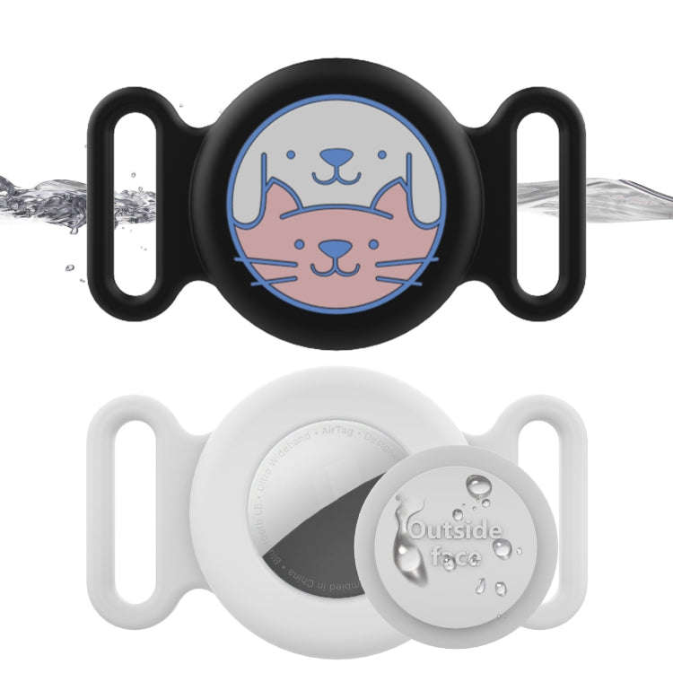 For AirTag Pet Collar Locator Silicone Life Waterproof Protective Case(Deep Blue)