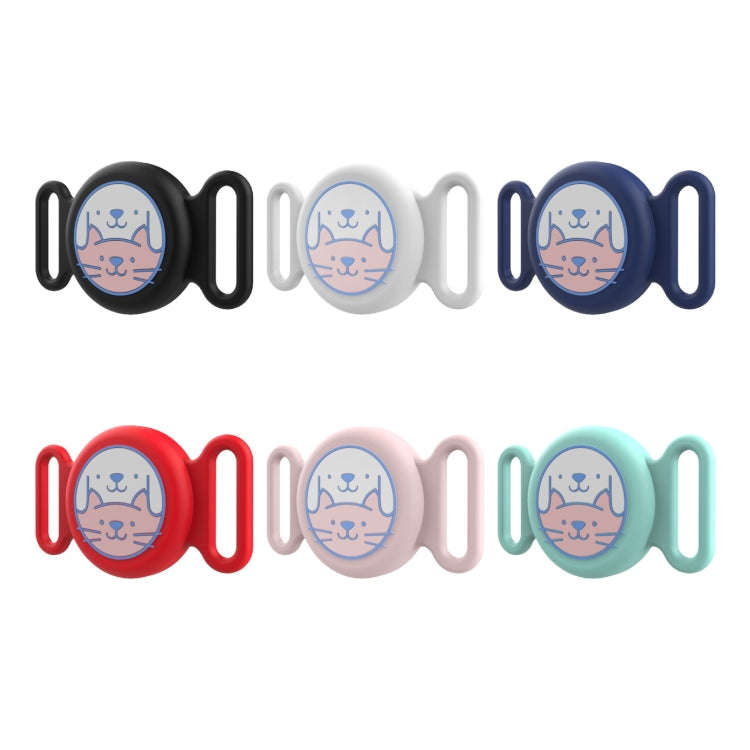 For AirTag Pet Collar Locator Silicone Life Waterproof Protective Case(Deep Blue)