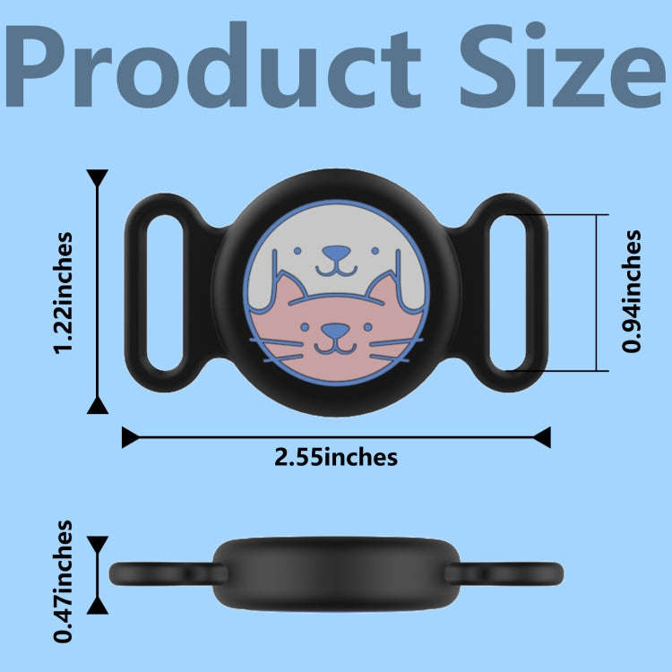 For AirTag Pet Collar Locator Silicone Life Waterproof Protective Case(Pink)