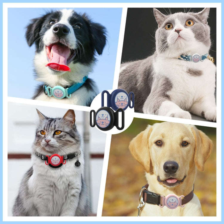 For AirTag Pet Collar Locator Silicone Life Waterproof Protective Case(Pink)