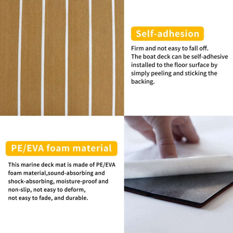 240x60x0.6cm Yacht RV Modification Imitation Teak Floor EVA Anti-slip Mat