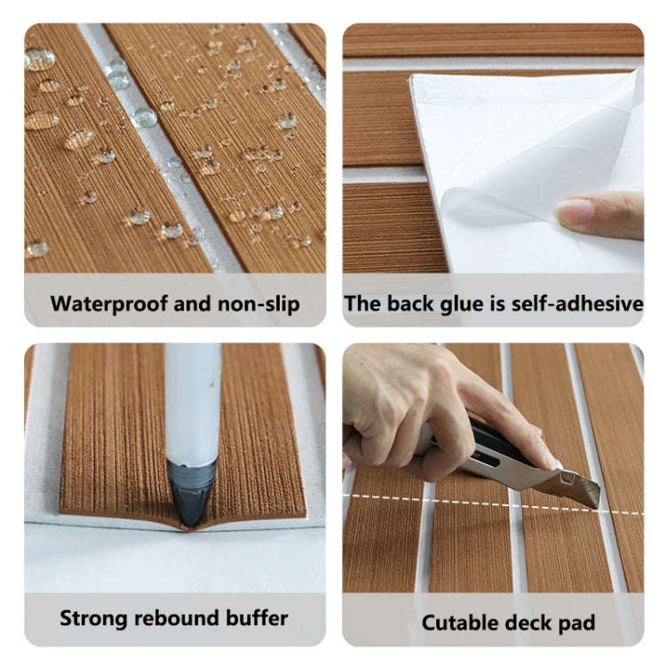 240x90x0.6cm Yacht RV Modification Imitation Teak Floor EVA Anti-slip Mat