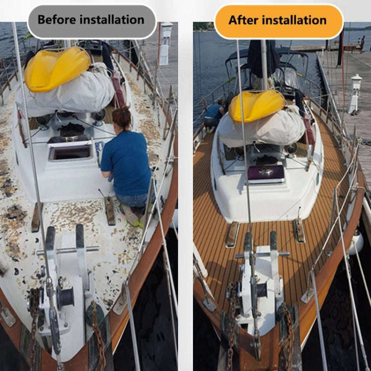 240x60x0.6cm Yacht RV Modification Imitation Teak Floor EVA Anti-slip Mat