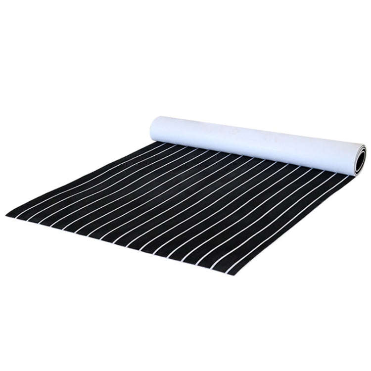 240x45x0.6cm Black White Yacht Imitation Teak Anti-Slip Deck EVA Mat