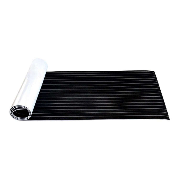 240x45x0.6cm Black White Yacht Imitation Teak Anti-Slip Deck EVA Mat