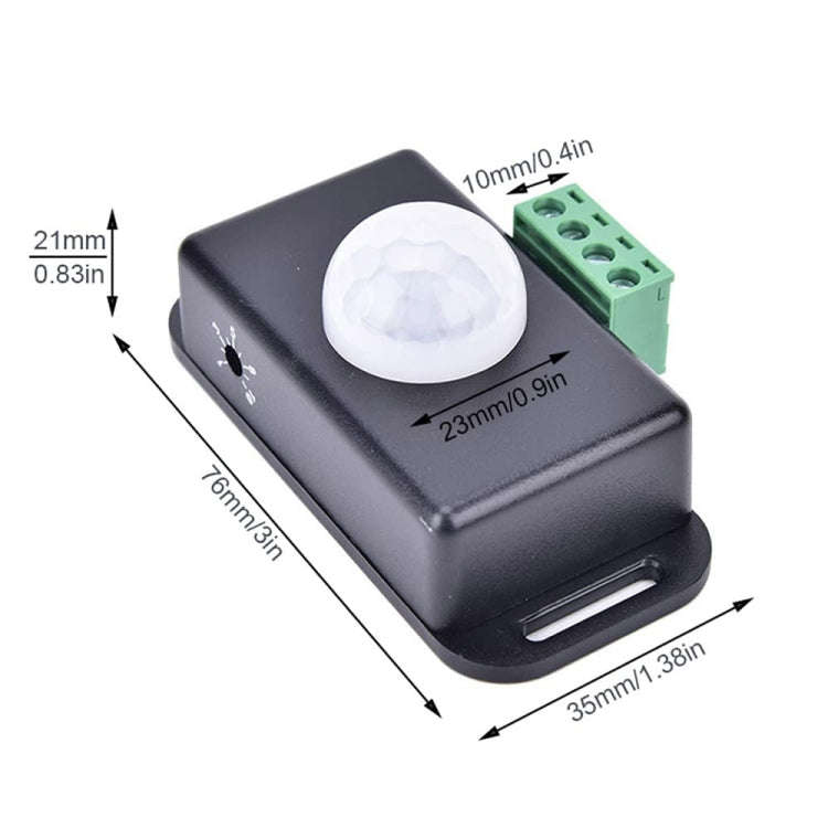 PIR-8 12V / 24V Infrared Body Lamp Band Sensor Low Pressure Light Strap Controller(Black)
