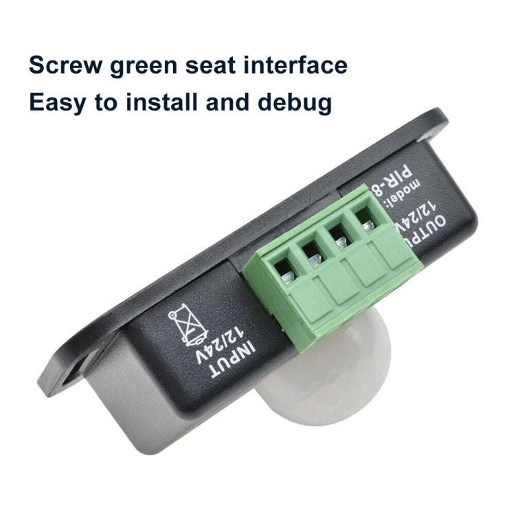 PIR-8 12V / 24V Infrared Body Lamp Band Sensor Low Pressure Light Strap Controller(Black)